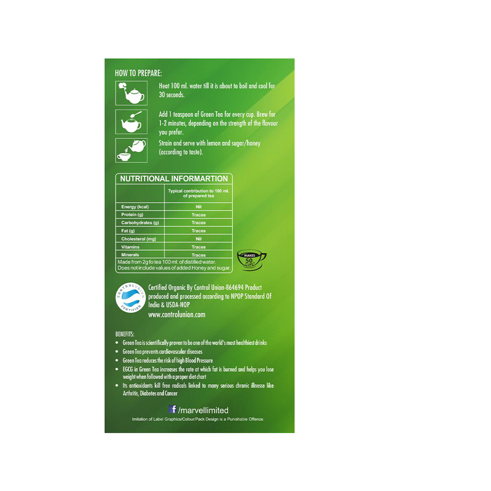 Organic Tea | Pure Organic Green Tea - Marvel Tea
