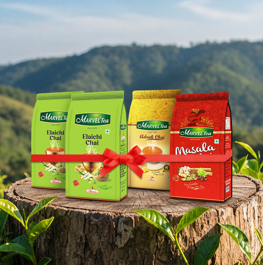 Gift Pack Combo of 4 Flavour (Elaichi, Masala, Adrak Tea - 250g Each)
