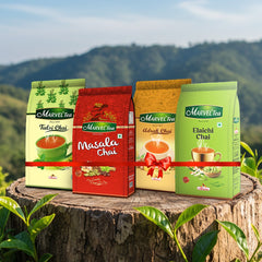 Gift Pack Combo of 4 Flavour (Elaichi, Masala, Adrak & Tulsi Tea Packs - 250g Each)